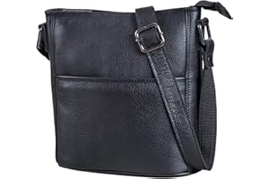 LEABAGS Leather Crossbody Bag - Vintage Genuine Buffalo Leather Handbag - Shoulder Messenger Bag Men Women Briefcase Milano