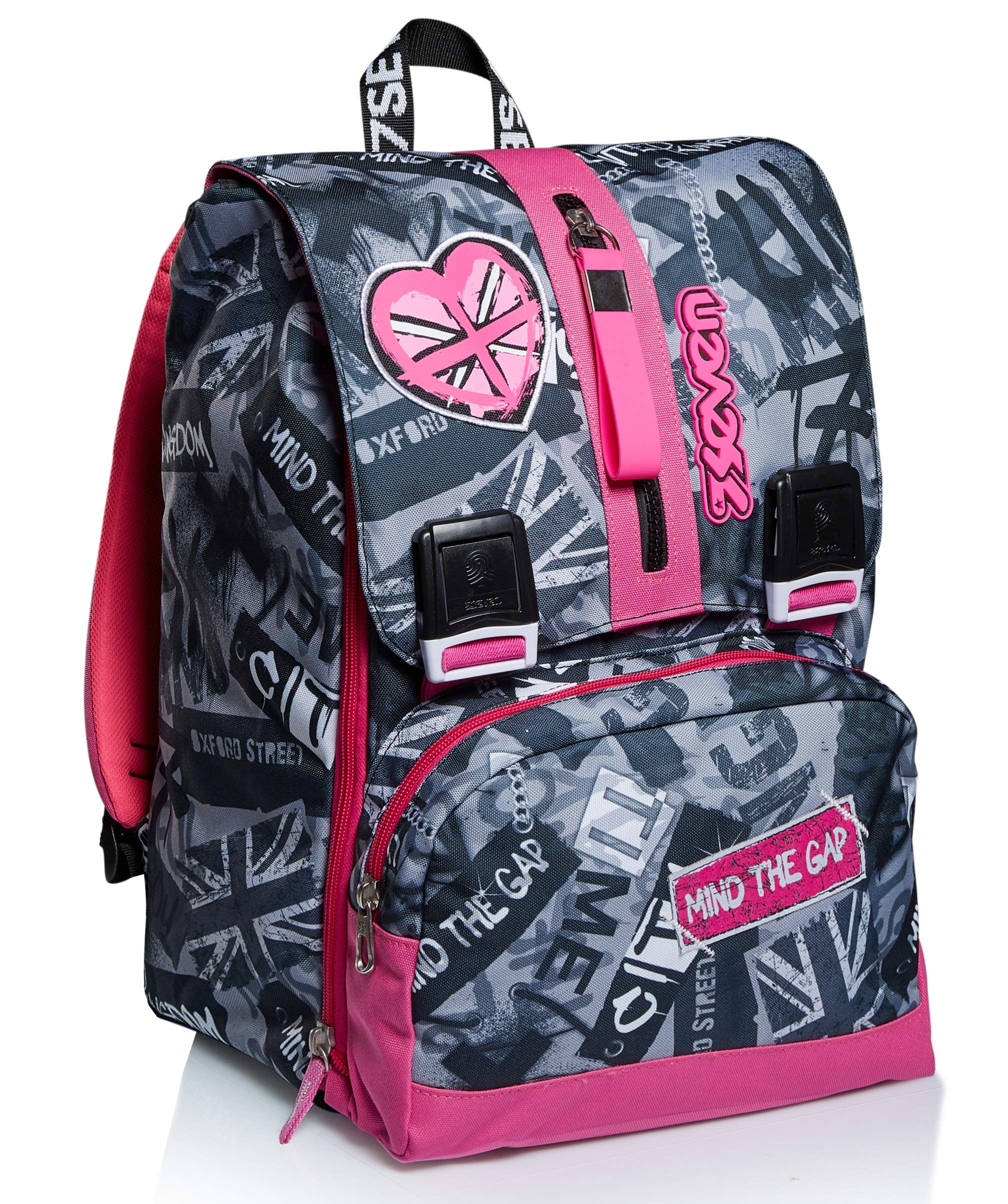 Seven Triplable Backpack, Keep Flag, Pink, Elementary and Middle School