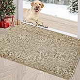 REFETONE Indoor Doormat, Front Door Mat 20"x32" Absorbent Rubber Backing Non Slip Back Door Mats, Washable Low-Profile Inside Floor Mat Door Rugs for Entryway, Resist Dirt Mud Mat for Dogs, Coffee