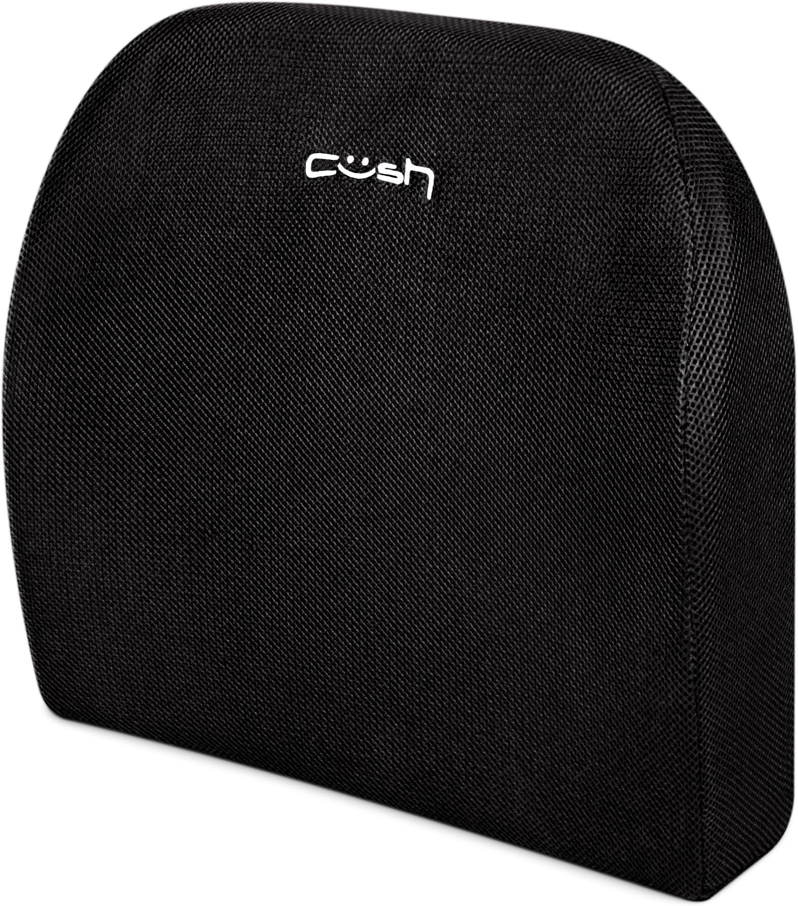 Cush Comfort Lumbar Cushion - Orthopedic Back Cushion (Extended Reach Design) - 100% Pure Memory Foam Lower Back Support Cushion for Lumbar and Thoracic Posture Improvement (Standard EU/DE)