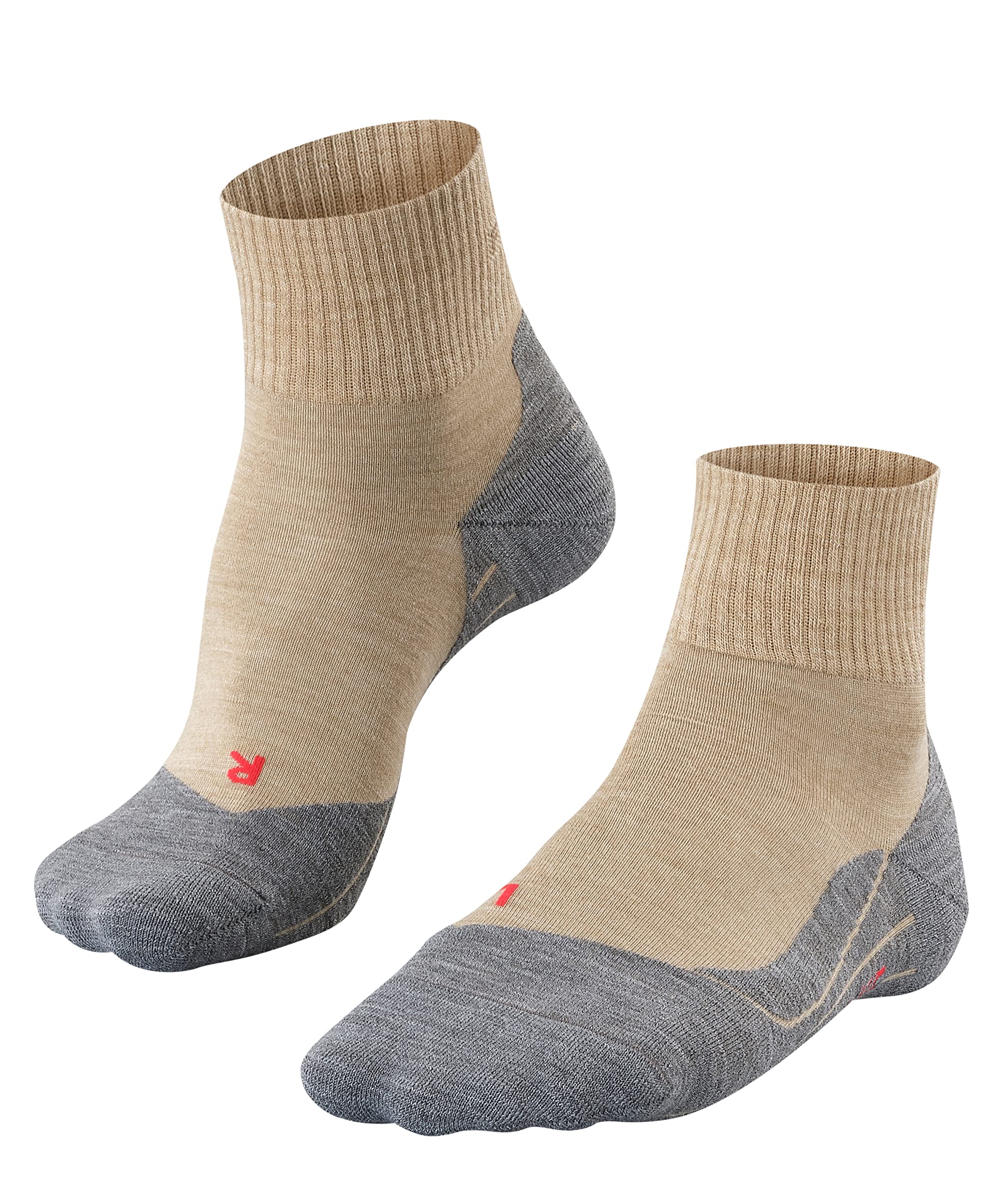 FALKE Men's TK5 Wander Short Hiking Socks, Wool, Beige (Nature Mel 4100), 5.5-7.5 (1 Pair)