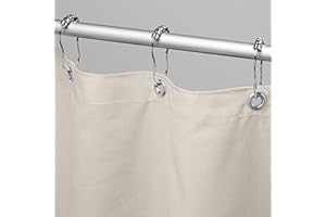 Bean Products Cotton Stall Shower Curtain (Natural), [70" x 74"] | All Natural Materials | Works with Tub, Bath and Stall Showers