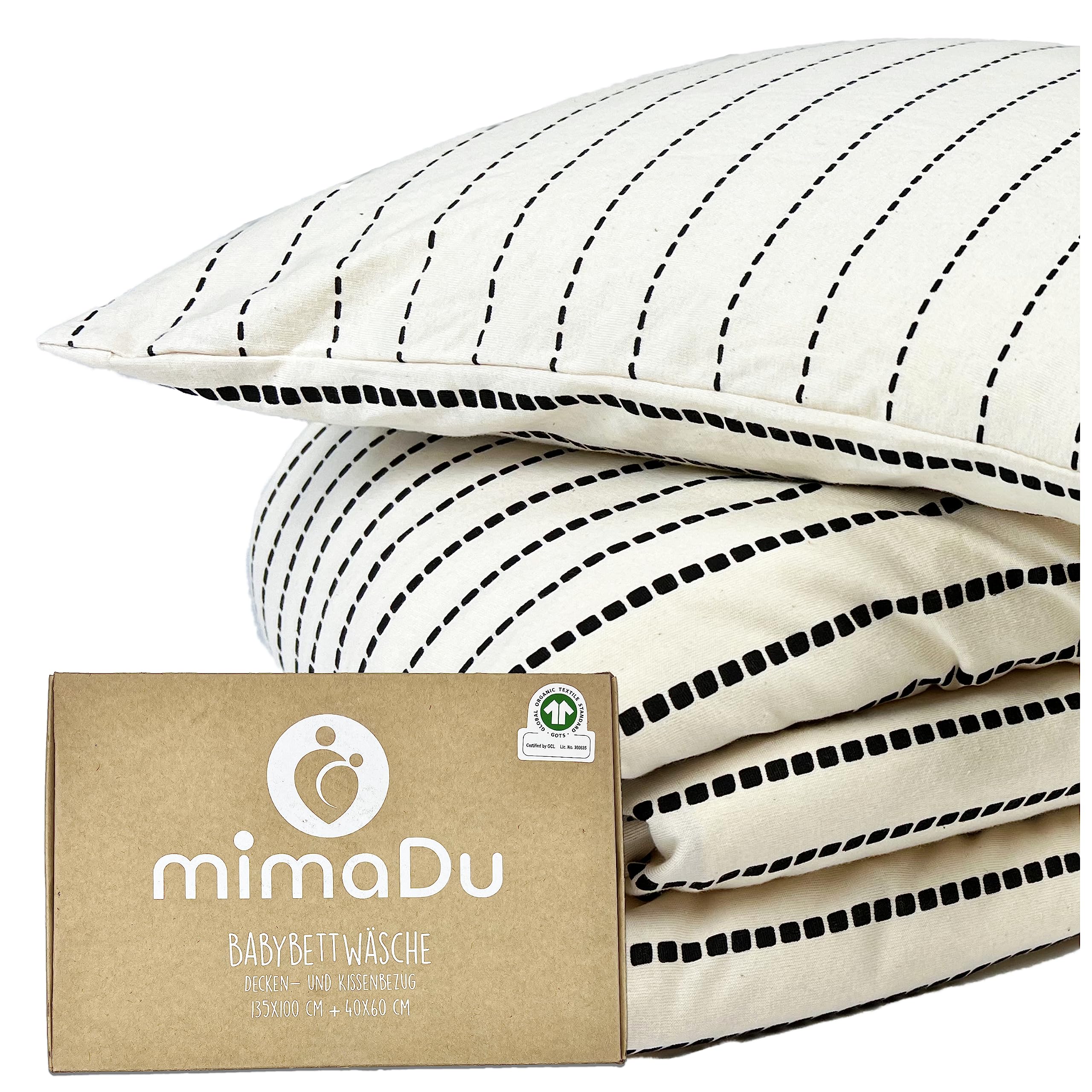 mimaDu Organic Baby Duvet Cover 100 x 135 cm, Pillow case 60x40 cm, Children's Bed Linen 100 x 135 cm, Children's Quilt Cover 100 x 135 cm Cotton, GOTS and Oeko-Tex 100 Certified (Boho)