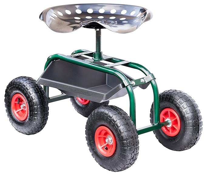 UPP Rollsitz Outdoor Deluxe mit Schutzhülle - bis 150Kg Belastbar! Sitzhöhe anpassbar! / Gartensitz/Garten Arbeits Sitz/Arbei