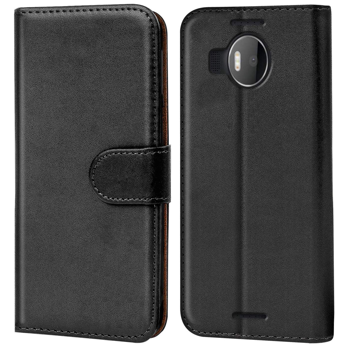 Verco Wallet Case for Microsoft Lumia 950 XL Book Cover with Magnetic Closure compatible with Microsoft Lumia 950 XL Flip Case with Card Slots Faux Leather - Black