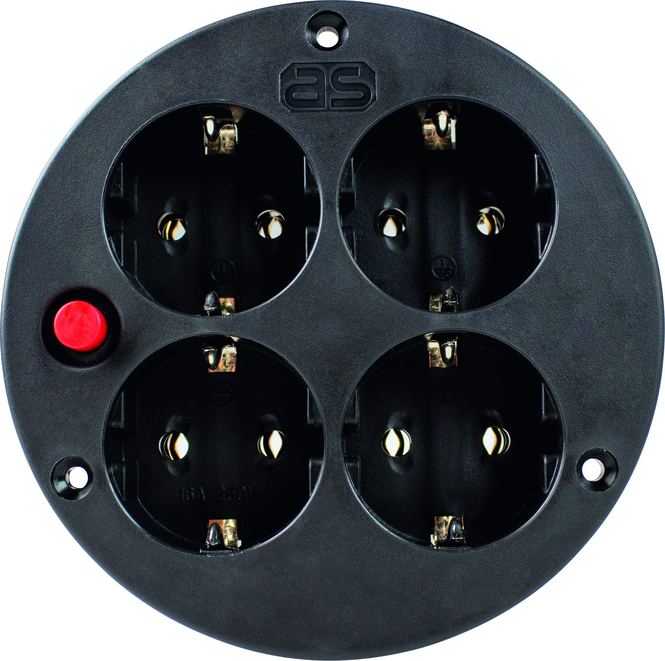 As-Schwabe, 4-Socket Insert IP 20, Protective Contact and Thermal Protection, 230 V, 10542