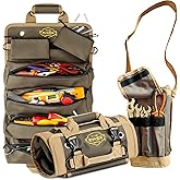 The Ryker Roll Up Tool Bag Organizer Gifts for him Heavy Duty Motorcycle Tool Roll Bag Organizer Portable Rollup Toolbag w/Accessible Pouches - Mens gifts for Dad, Mechanic & Electrician (AP-TR)
