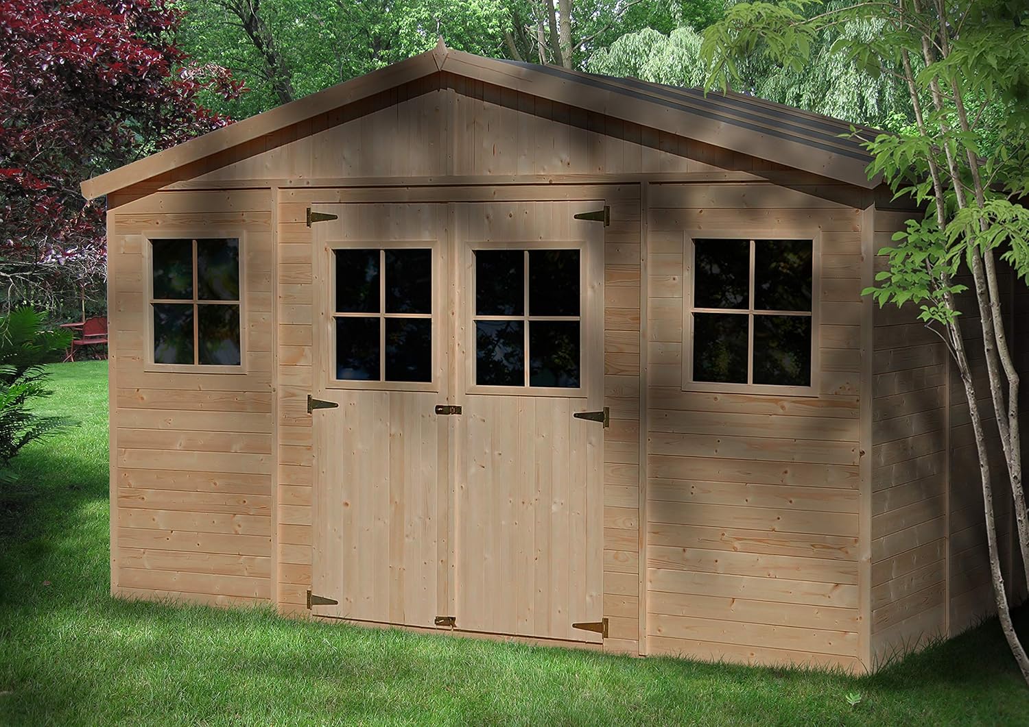 Abri de jardin en bois - Chalet en Pin/épicéa 