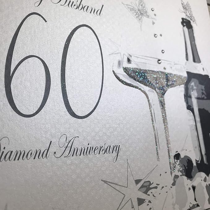 White Cotton Cards Grande Carte To My Wife Noces De Diamant Carte Pour 60e Anniversaire Cartes Et Papier Cartonne Fournitures De Bureau Libertywings Vn
