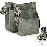 Erideno Crossbody Purses for Women Trendy - Vegan Leather Shoulder Bag Designer Hobo Handbags with 2 Wide Straps
