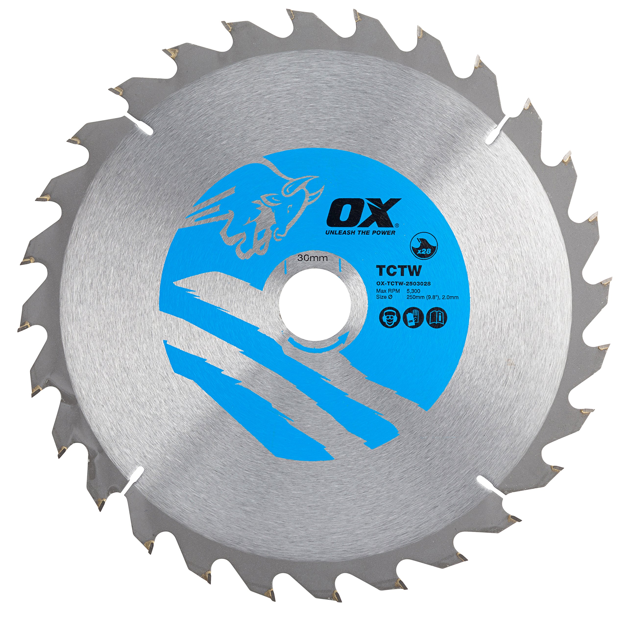 OX Wood Cutting Circular Saw Blade 250/30mm, 28 Teeth ATB