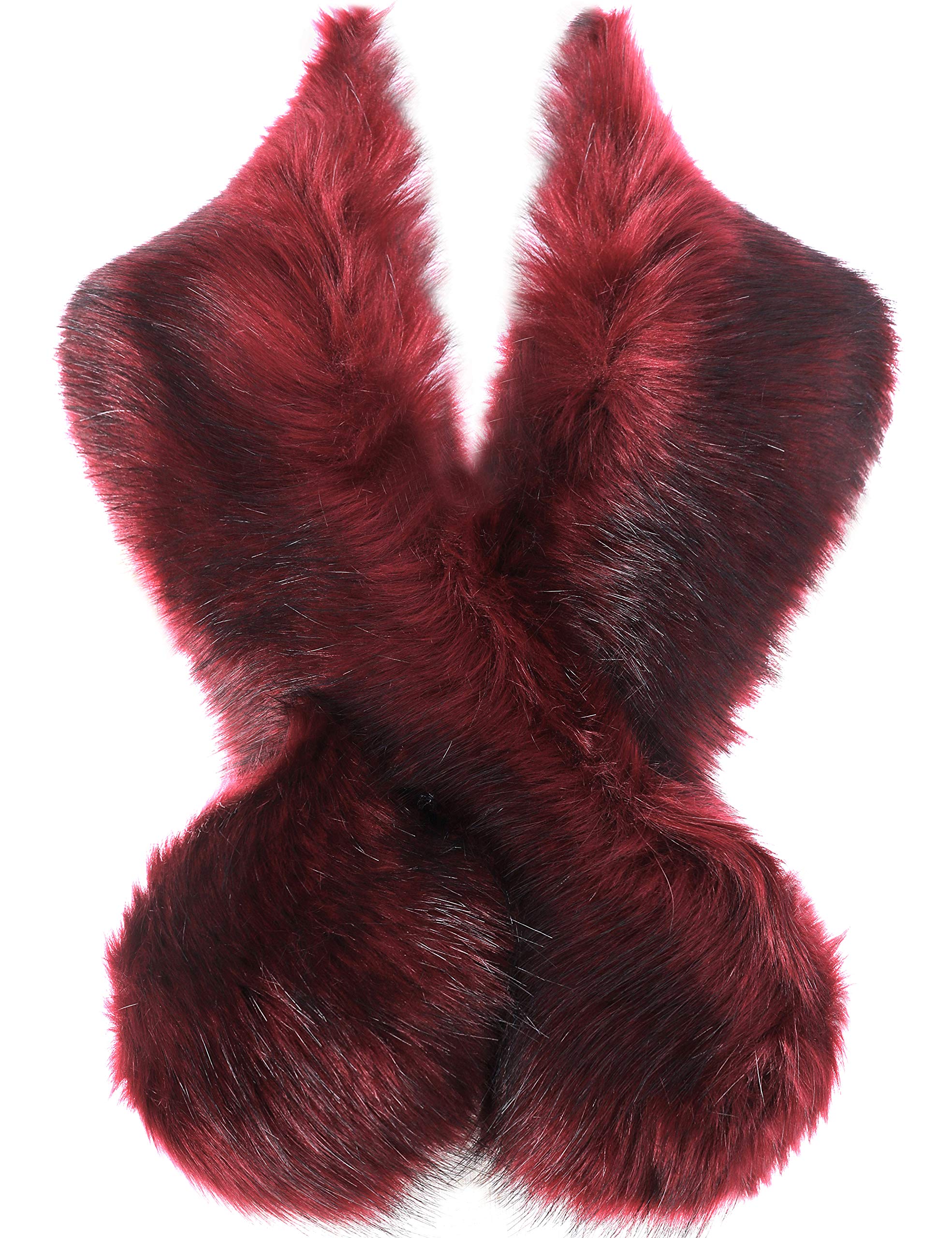 BABEYONDWomen's Faux Fur Shawl Party Faux Fur Collar Fur Wraps for Winter Bridal Wedding Cover Up