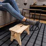 Creative Deco Unpainted Wooden Foot Step Stool Chair 38x19x21cm Pinewood view 4