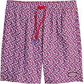 Vineyard Vines 7 Inch Printed Chappy Swim Trunks, Lghthse Red/Td Blue, M