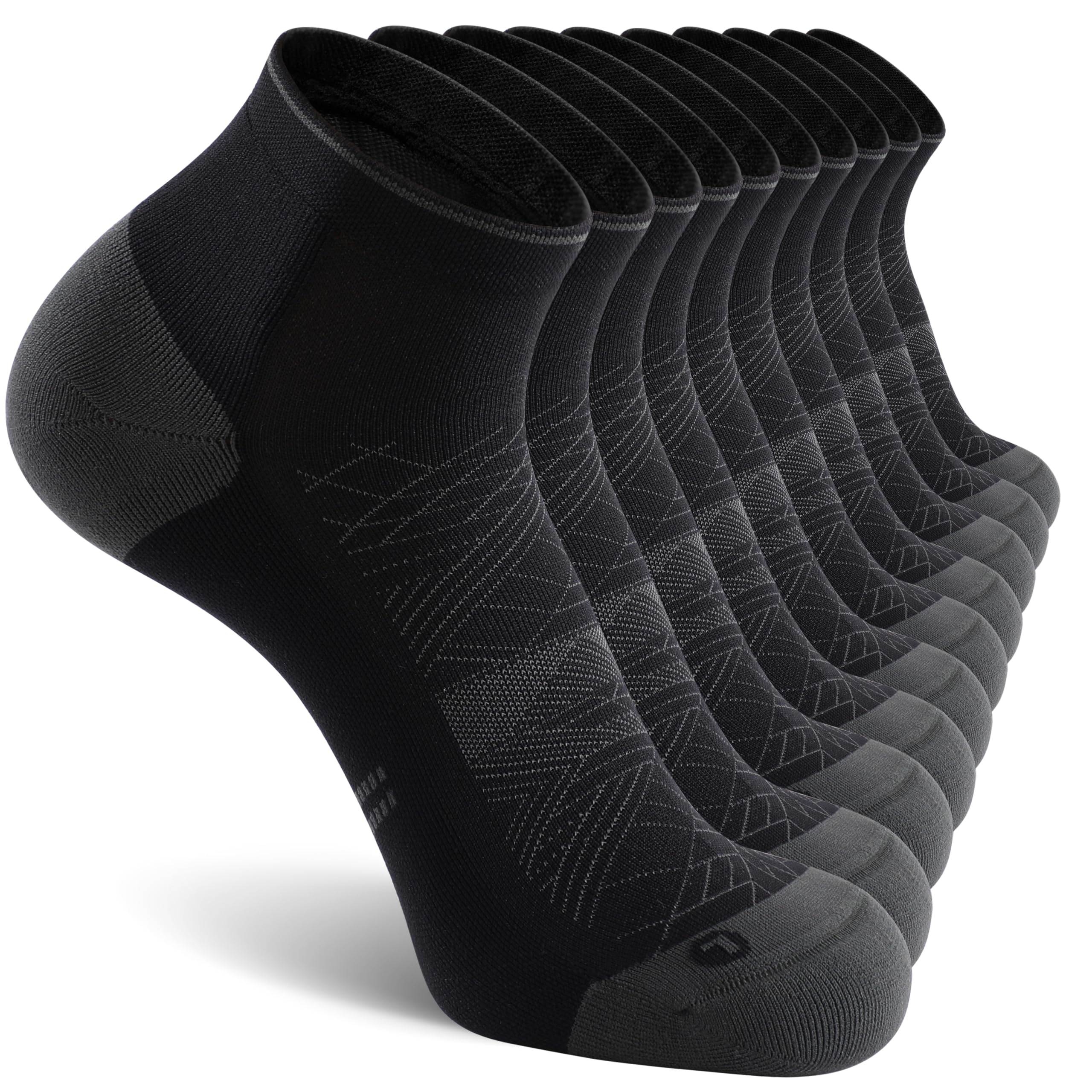 Photo 1 of CS CELERSPORT 5 Pairs Compression Socks for Men and Women Running Athletic Plantar Fasciitis Ankle Socks, Black (5 Pairs), Small/Medium