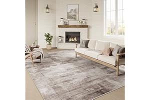 WondRg 5x7 Washable Area Rug Taupe Abstract Modern Living Room Bedroom Throw Rug Non Slip Soft Thin Simple Indoor Floor Carpet for Dining Room Office Entryway Kitchen Nursery Home Decor