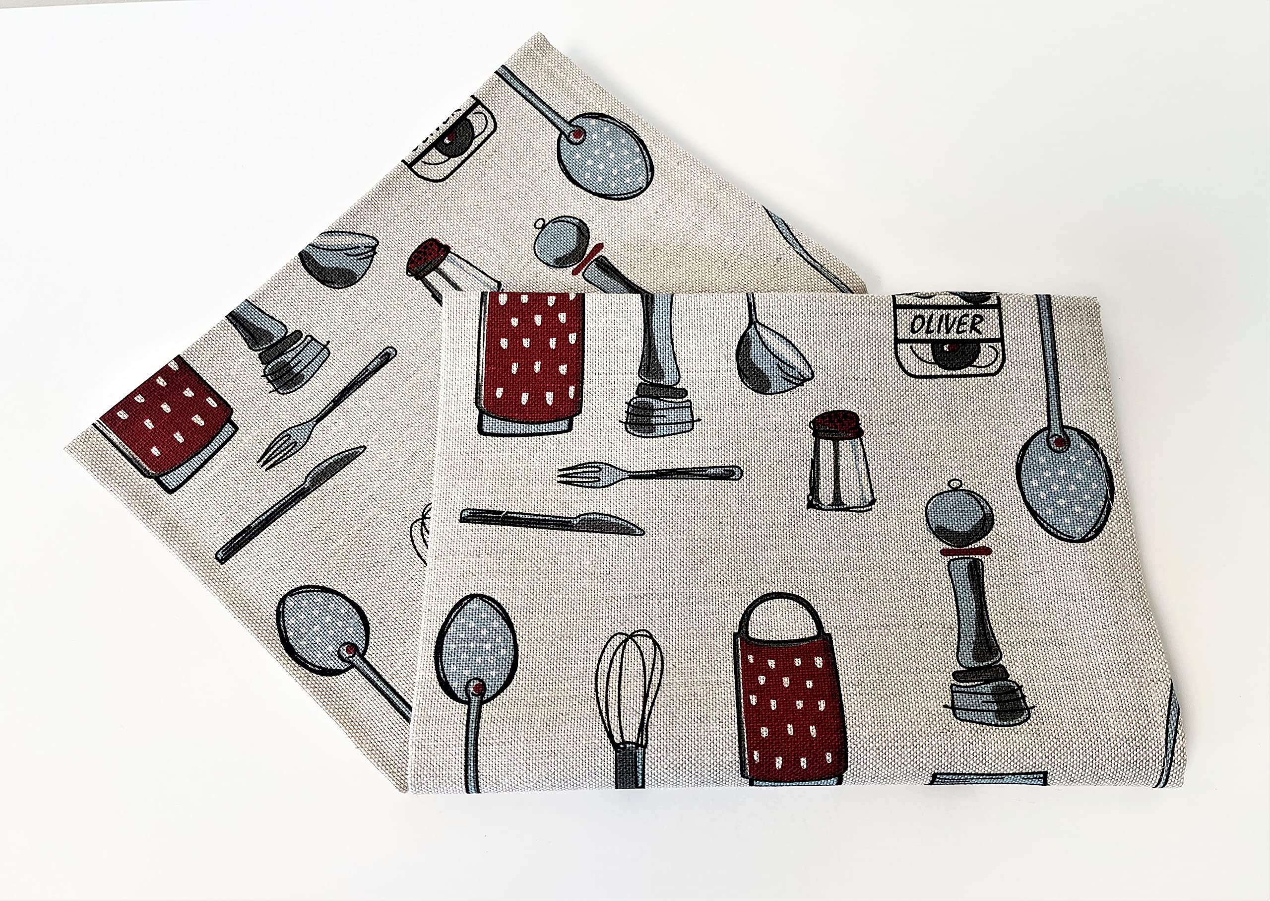 A Pair of Linen Cotton Tea Towels Kitchen Towels Kitchen Tools (pack of 2 towels)