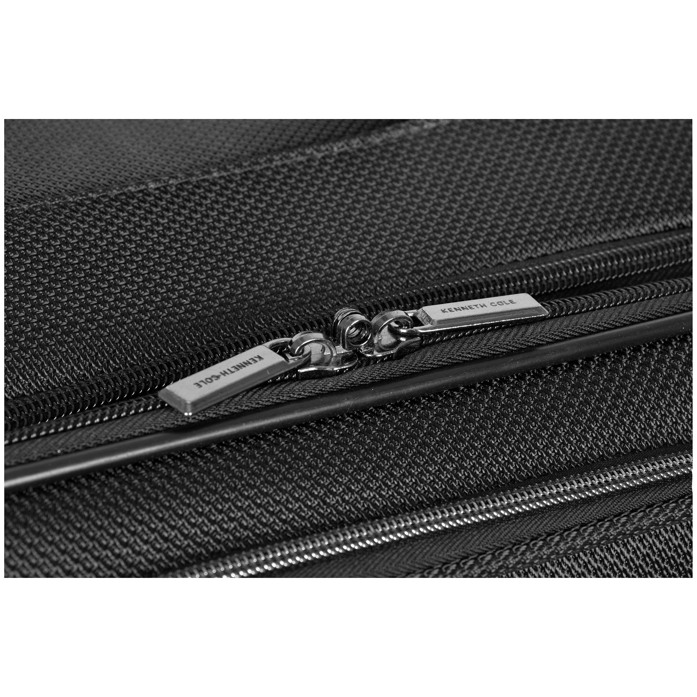 Kenneth Cole REACTION Rugged Roamer Lightweight Softside Expandable 8-Wheel Spinner Luggage, Black, 2-Piece (20” Carry-On/28” Check Size)