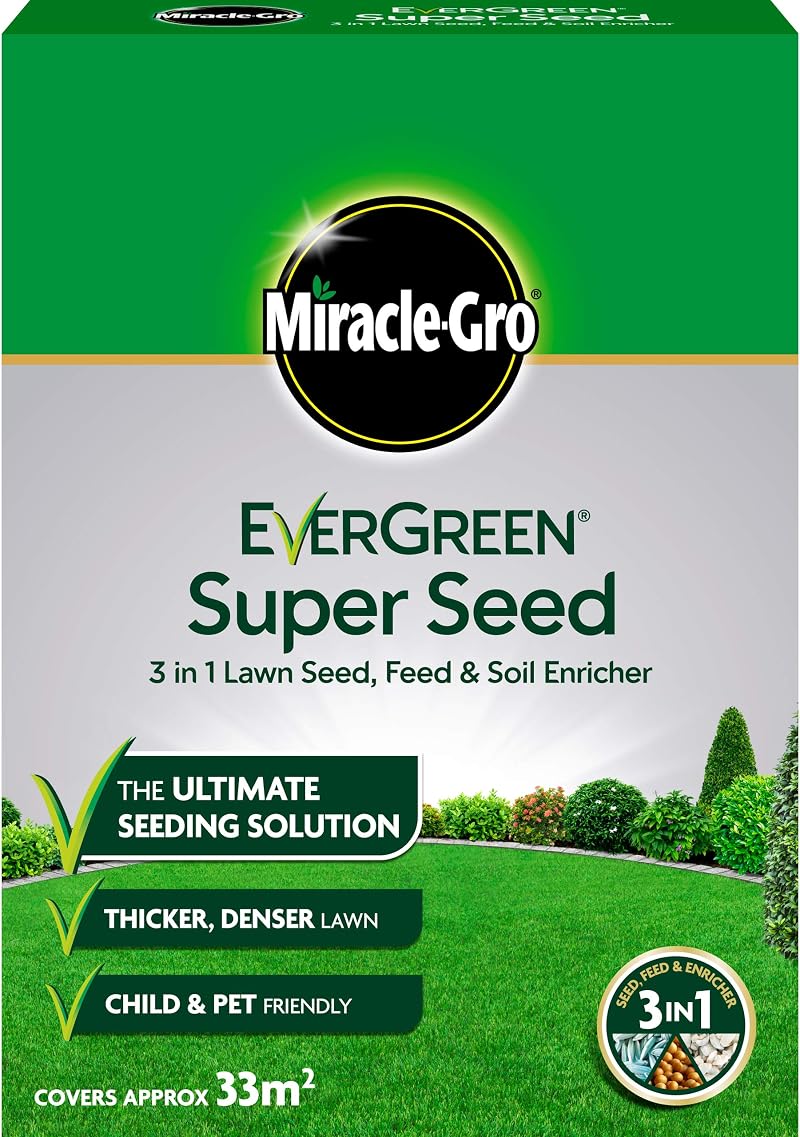 Miracle-Gro EverGreen Super Seed 1kg - 3 in 1 Lawn Seed & Feed