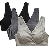 CAKYE 3 Pack Maternity Nursing Sleep Bra Breastfeeding Cotton Bralette