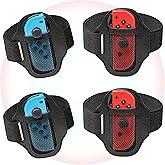 [4 Pack] Leg Straps for Nintendo Switch Sports Play Soccer/Switch Ring Fit Adventure,Game Accessory Adjustable Elastic Strap for Switch OLED/Switch Controller, 2 Size Leg Band for Kids& Adults