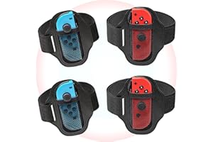 [4 Pack] Leg Straps for Nintendo Switch Sports Play Soccer/Switch Ring Fit Adventure,Game Accessory Adjustable Elastic Strap 