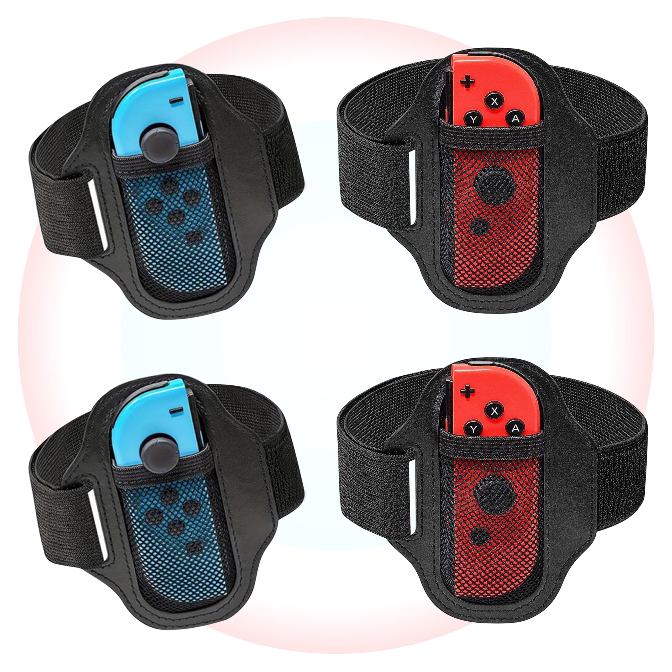 Photo 1 of [4 Pack] Leg Straps for Nintendo Switch Sports Play Soccer/Switch Ring Fit Adventure,Game Accessory Adjustable Elastic Strap for Switch OLED/Switch Controller, 2 Size Leg Band for Kids& Adults