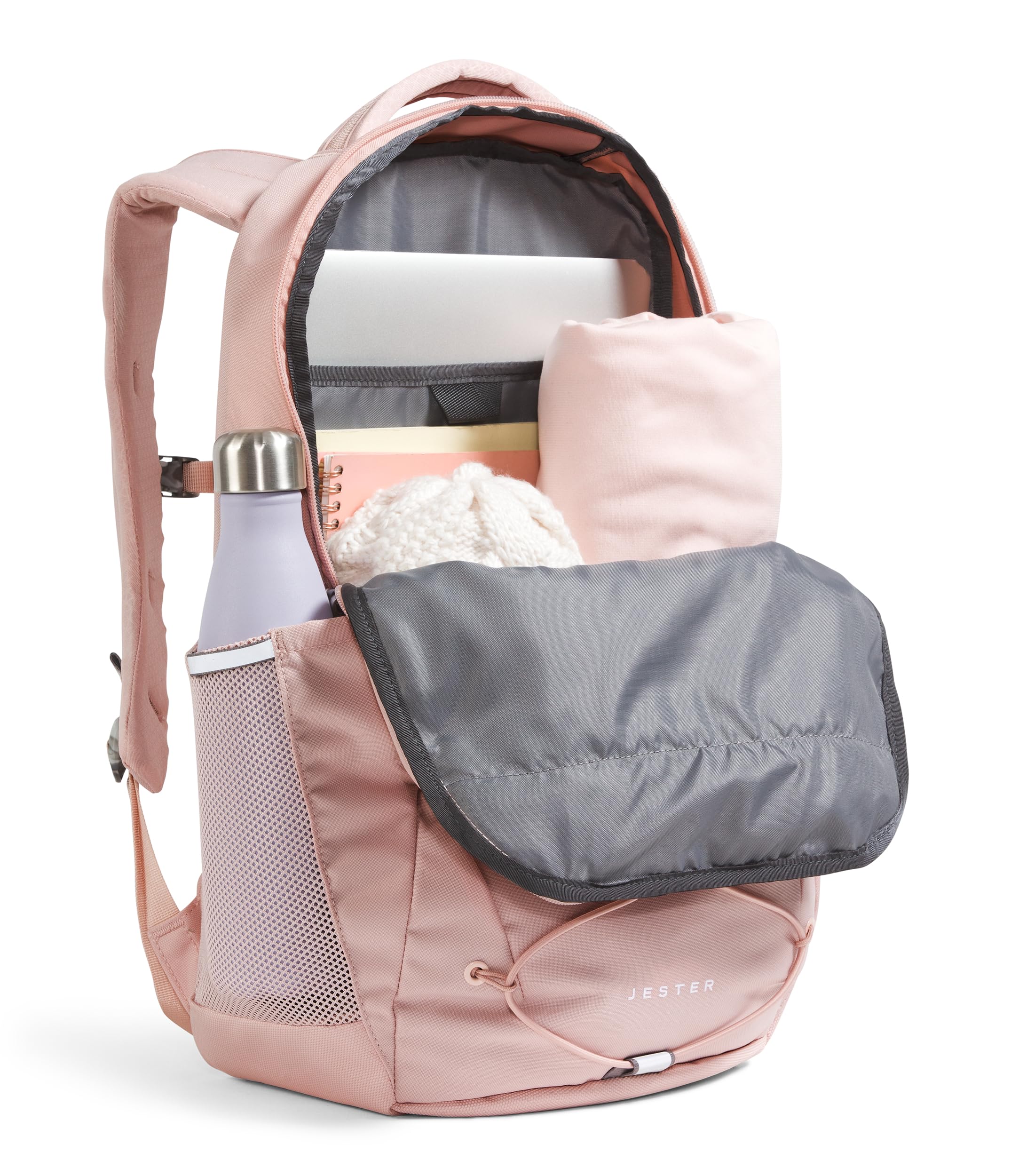 The North Face Women's Jester Everyday Laptop Backpack | Commuter Travel Bag with Laptop Sleeve, Water-Repellent Finish, Spacious Compartment, Pink Moss, One Size