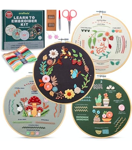 Kit da ricamo per principianti, kit da ricamo facili