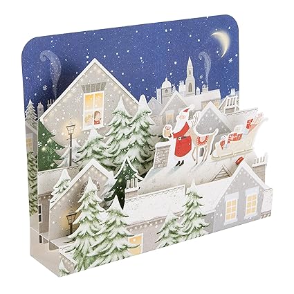 Hallmark 25501737 Lusso Pop Up Biglietto Di Natalebabbo Natale Confezione Da 5 Biglietti 1 Design