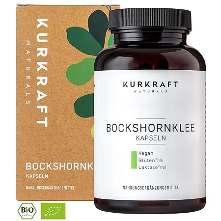 Kurkraft® Bockshornklee Aktiviert - Bio-Zertifiziert & Laborgeprüft - Vegan - 2400mg (600mg je Kapsel) - 180 Kapseln - ohne Z