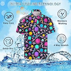 Xdceu Men’s Golf Polo Shirts Retro 80s Print Mens