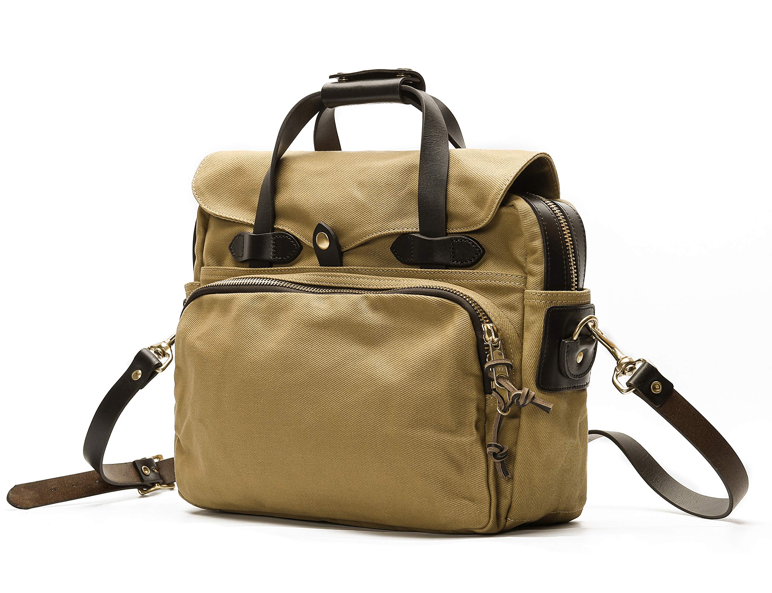 Rugged Twill Padded Computer Bag (Tan)