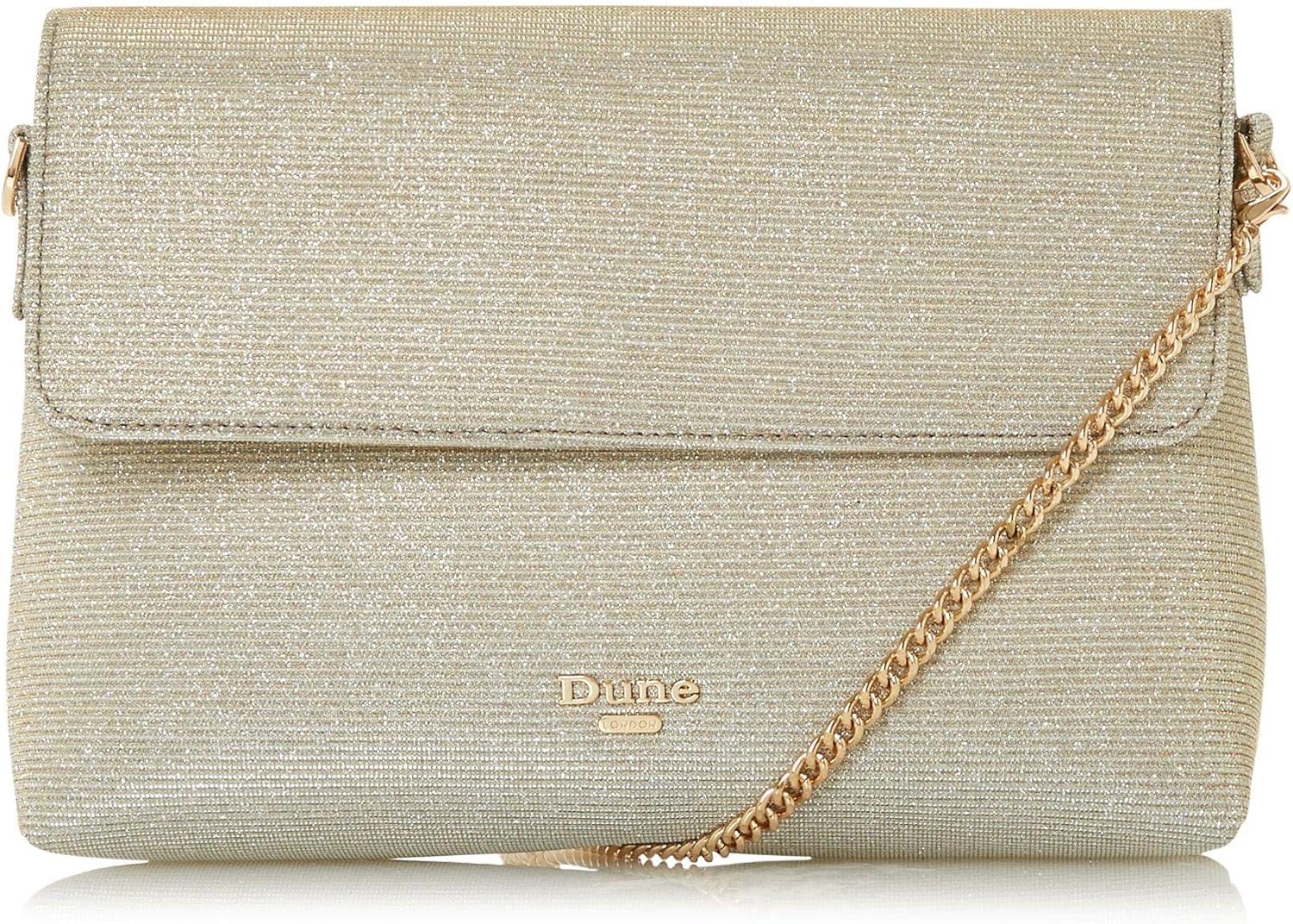 dune everlina clutch bag gold