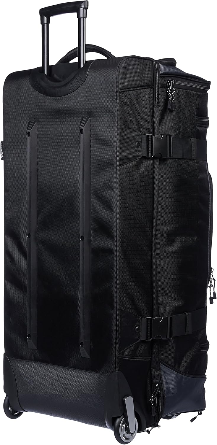  | Basics Ripstop Rolling Travel Luggage Duffle Bag With Wheels - 37.5 Inch, Black | Travel Duffels