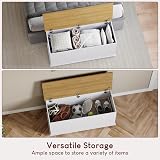 Vida Designs Arlington Storage Ottoman White Wood 100x40x48cm Lift Lid view 5