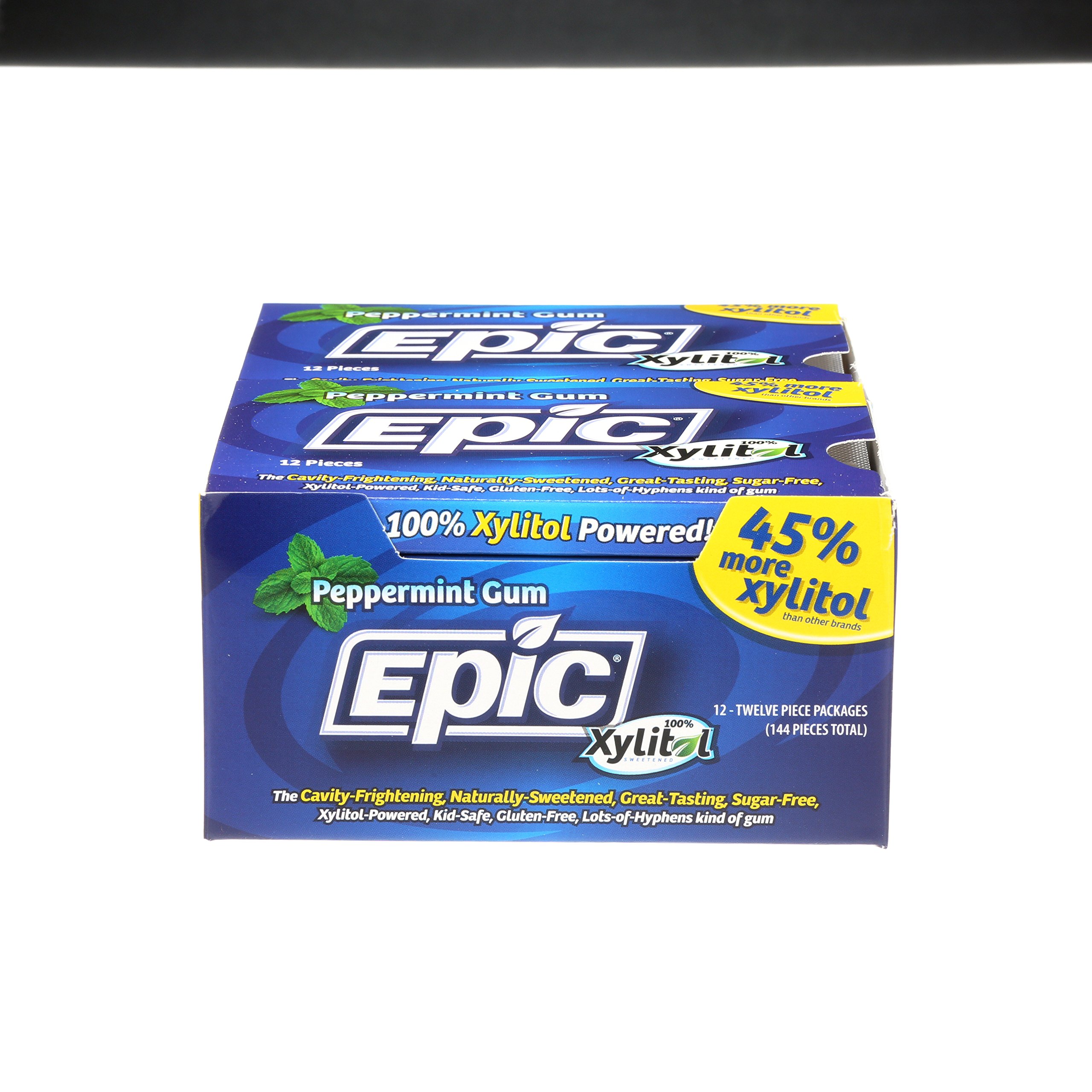 Epic Dental 100 Xylitol Sweetened Gum (Peppermint, 12Count Blister