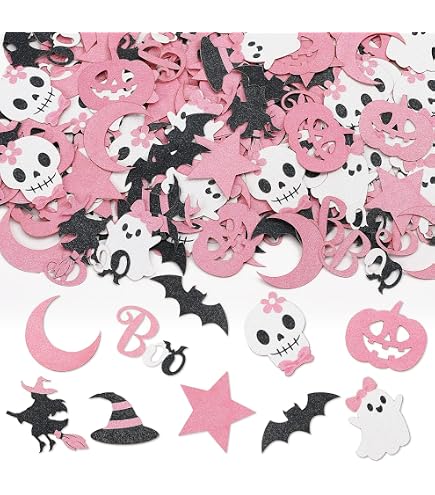 Cheereveal 200 Stück Halloween-Babyparty-Konfetti – Pink & Orange, Tischdeko Für Mottoparty