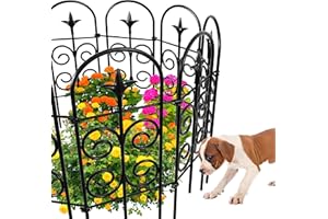 AMAGABELI GARDEN & HOME 8 Panels 32in(H)×10ft(L) Decorative Garden Fences and Borders for Dogs Pre-Linking Panels No Dig Garden Edging Border Fence for Animal Barrier Fencing for Flower Bed Yard Patio