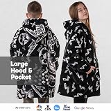 The Big Softy The Big Softy Kids Blanket Hoodie Graphic Football Black view 4