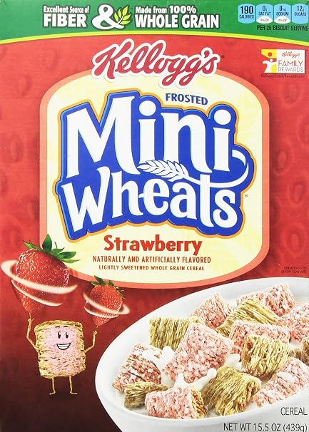 Kellogg's Mini-wheats cereal frosted strawberry 15.5oz (038000576362)