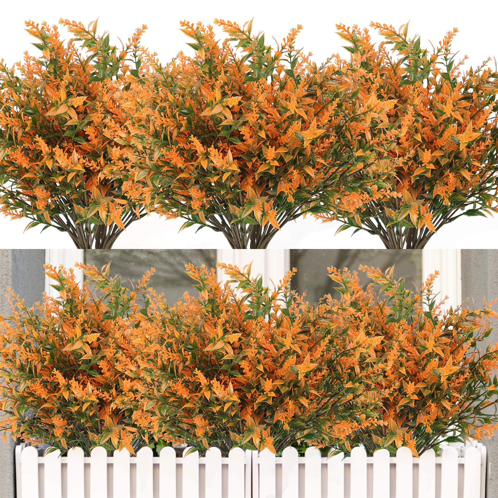 RECUTMS Artificial Plants Outdoor Fake Flowers for Outside Outdoor Flowers Artificial for Porch Artificial Outdoor Flowers UV All Weather Resistant Plastic Flowers for Outside Decoration 12Pcs(Salmon) — image 1
