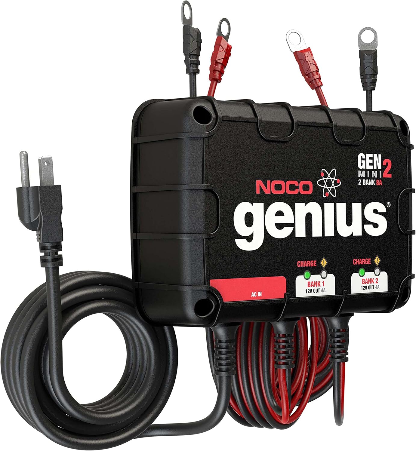 NOCO Genius GENM2, 2-Bank, 8-Amp (4-Amp Per Bank) Fully-Automatic Smart Marine Charger, 12V Onboard Battery Charger And Battery Maintainer: Automotive
