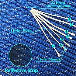 VVAAGG Reflective Paracord Rope 100FT, 7 Strand