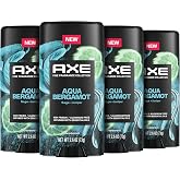 AXE Fine Fragrance Collection Deodorant Stick Aqua Bergamot 4 count 48H Odor Protection Infused with Bergamot, Sage and Juniper Essential Oils 2.6 oz