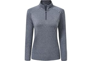 AIRIKE Long Sleeve Golf Polo Shirts for Women Stand Up Collar Thermal Fleece Womens Tank Top