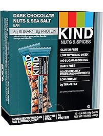 KIND Bars, Dark Chocolate Nuts & Sea Salt, Gluten Free, 1.4 Ounce Bars, 12 Count