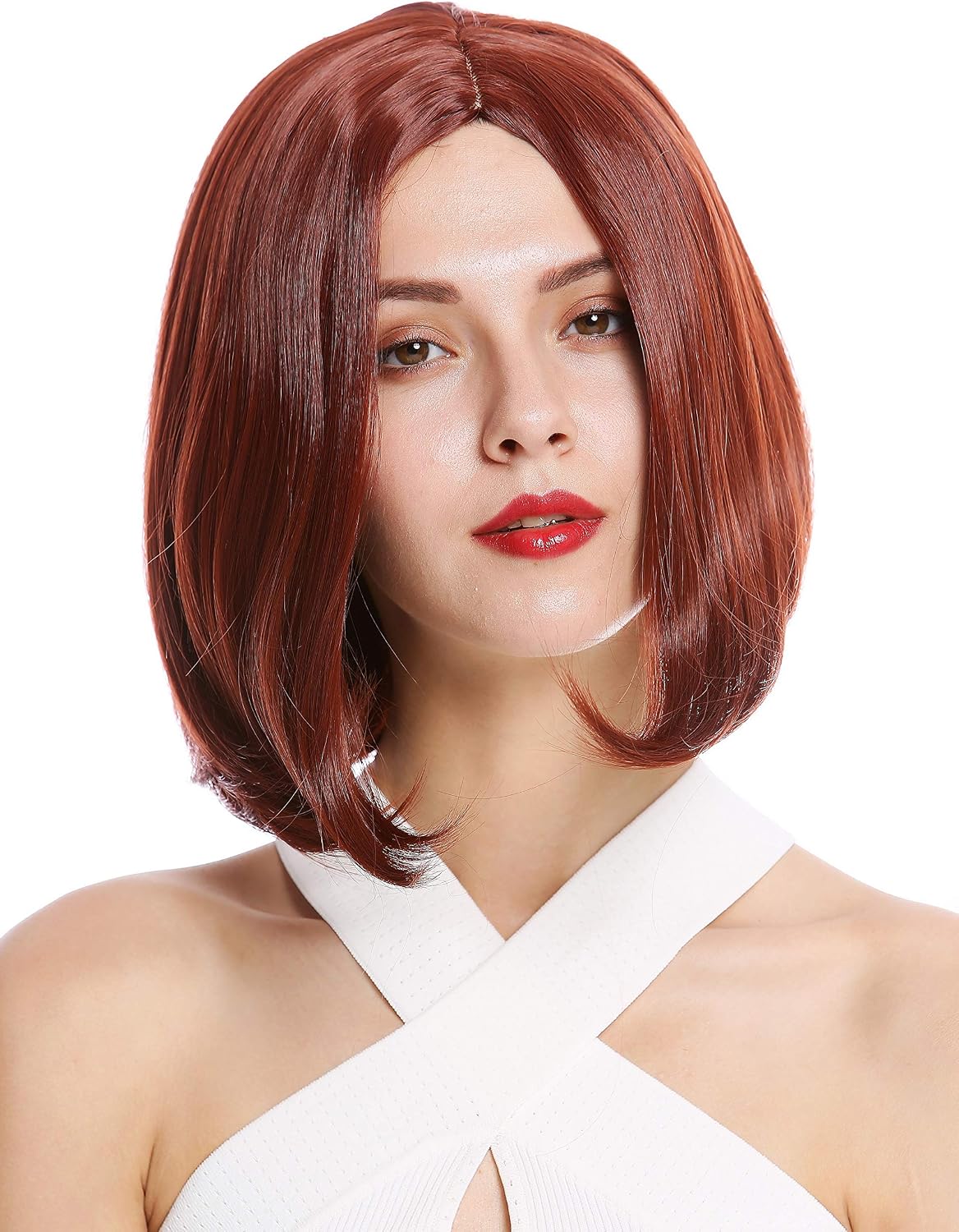 WIG ME UP - YZF-4370-35 Lady Quality Wig Cosplay short shoulder length Bob Longbob straight middle parting auburn copper brown - Image 3