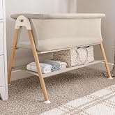 Newton Baby Essential Bassinet, Breathable &amp; Washable - Sandstone | Baby Bassinet, Breathable, Washable, Portable Design, Mesh Walls, Built-in Storage Shelf, Bedside Sleeper