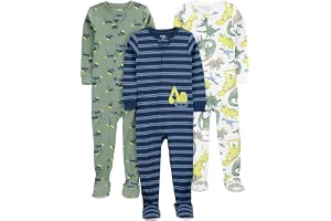 Macacão de dormir para bebês Pijama de algodão com pés justos Simple Joys by Carter'sMeninos